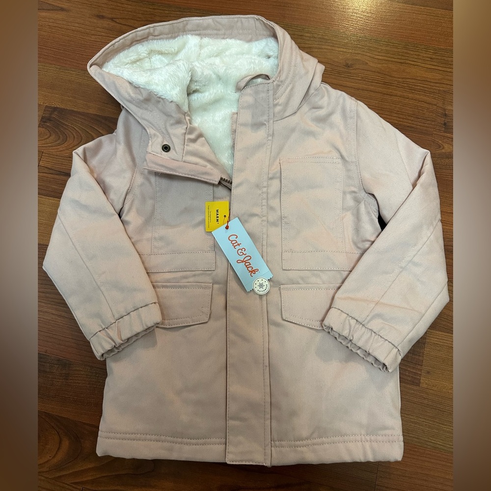 NWT Cat & Jack Blush Pink Winter Coat 4T